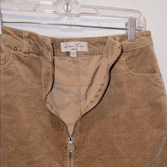 Zipper Brown Corduroy Mini Pencil Skirt - Picture 6 of 8